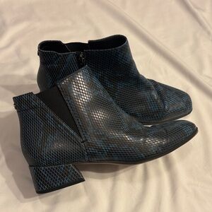 Franco Sarto Nico Booties - Pacific Blue Snakeskin, Faux Leather